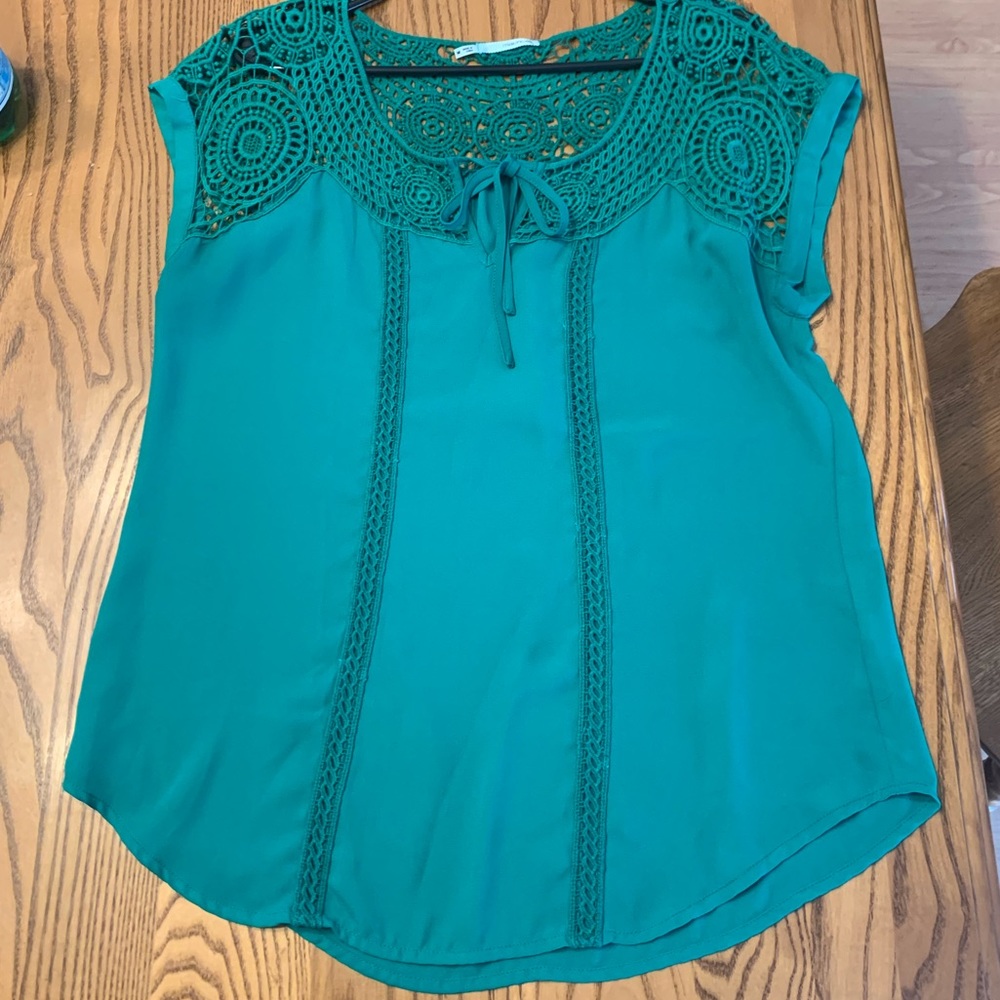 Green Lace Top Shirt